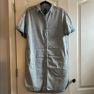 GAP Blue Casual Button Down Dress
